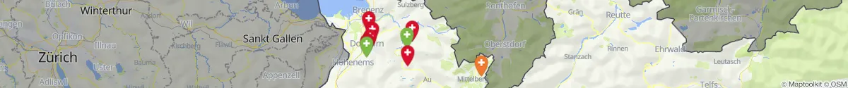 Map view for Pharmacies emergency services nearby Sibratsgfäll (Bregenz, Vorarlberg)